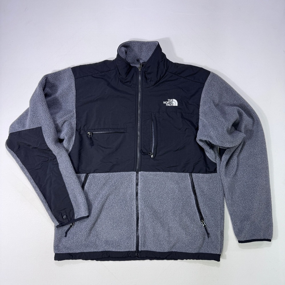 The North Face Denali Polartec Fleece Jacket Mens Large Gray Black Full Zip